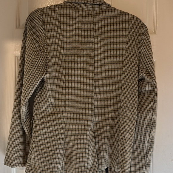 Anthropologie Maeve Womens Houndstooth Knit Blazer Jacket Preppy Sz Large - Picture 6 of 9